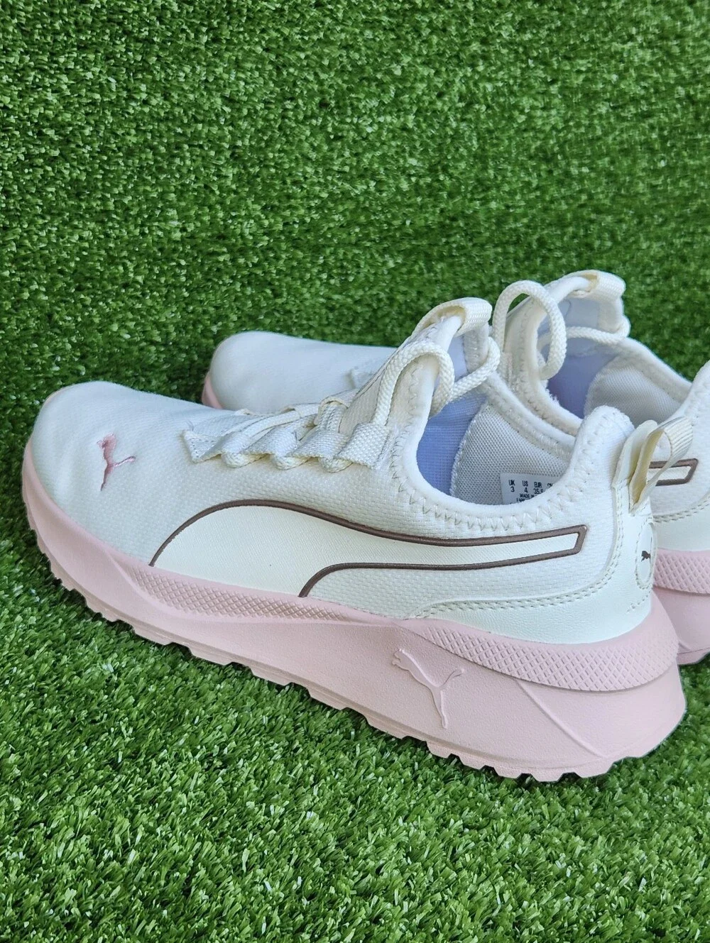 PUMA Pacer Street Running Rose Cream Size 4 Youth Big Girl Casual Sneakers Shoes